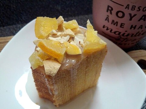 バームクーヘンのカシューレモンアイシングのケーキ♥